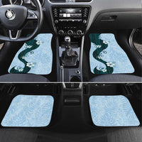 Polynesia Hibiscus Car Mats Sky Blue Curve Motif LT05 Set 4pcs Blue - Polynesian Pride