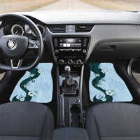 Polynesia Hibiscus Car Mats Sky Blue Curve Motif LT05 Set 2pcs - Front Blue - Polynesian Pride