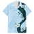 Polynesia Hibiscus Hawaiian Shirt Sky Blue Curve Motif - Polynesian Pride