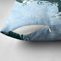 Polynesia Hibiscus Pillow Cover Sky Blue Curve Motif LT05 - Polynesian Pride