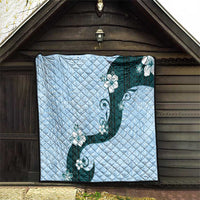 Polynesia Hibiscus Quilt Sky Blue Curve Motif LT05 - Polynesian Pride