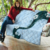 Polynesia Hibiscus Quilt Sky Blue Curve Motif LT05 - Polynesian Pride