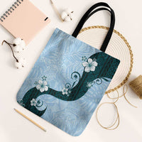 Polynesia Hibiscus Tote Bag Sky Blue Curve Motif - Polynesian Pride