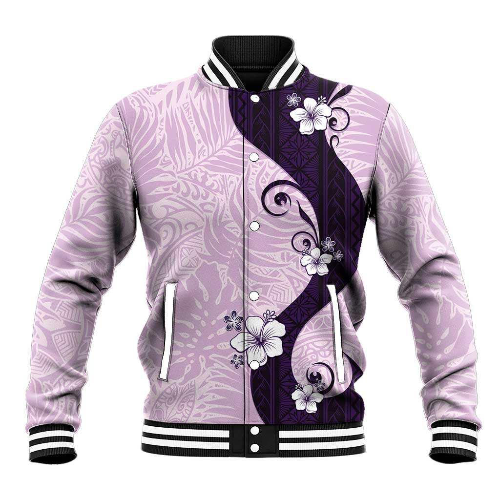 Polynesia Hibiscus Baseball Jacket Thistle Curve Motif - Polynesian Pride