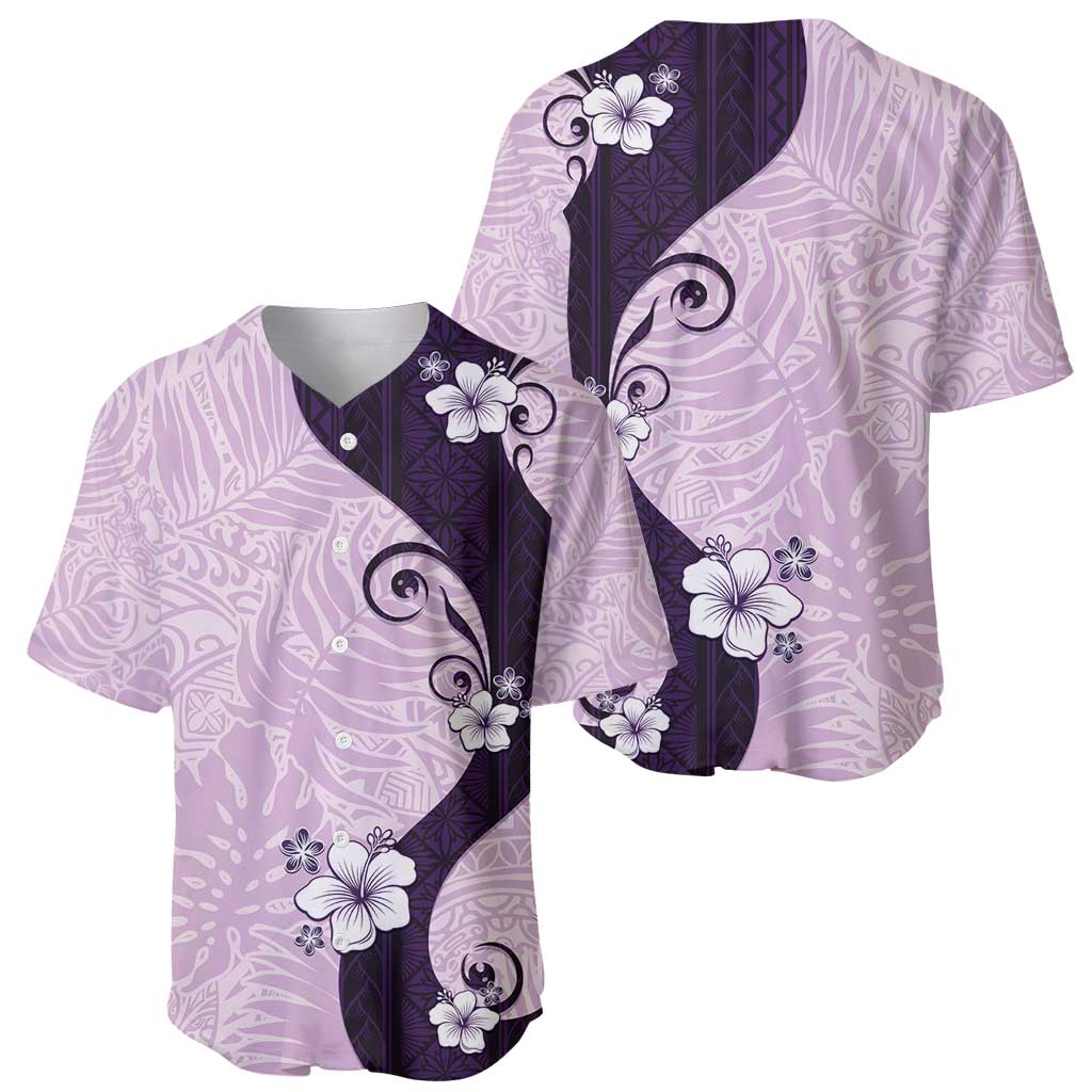 Polynesia Hibiscus Baseball Jersey Thistle Curve Motif LT05 - Polynesian Pride