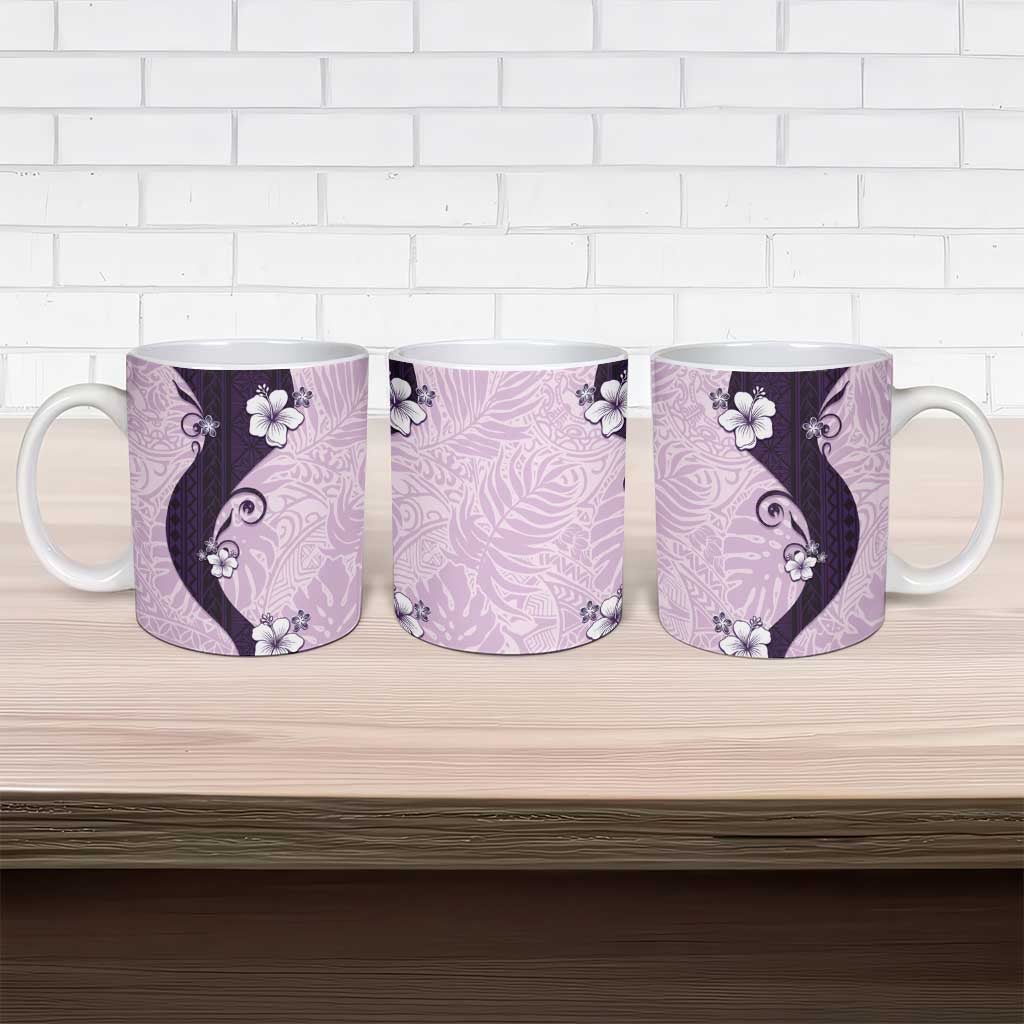 Polynesia Hibiscus Ceramic Mug Thistle Curve Motif - Polynesian Pride