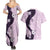 Polynesia Hibiscus Couples Matching Summer Maxi Dress and Hawaiian Shirt Thistle Curve Motif - Polynesian Pride