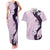 Polynesia Hibiscus Couples Matching Tank Maxi Dress and Hawaiian Shirt Thistle Curve Motif - Polynesian Pride