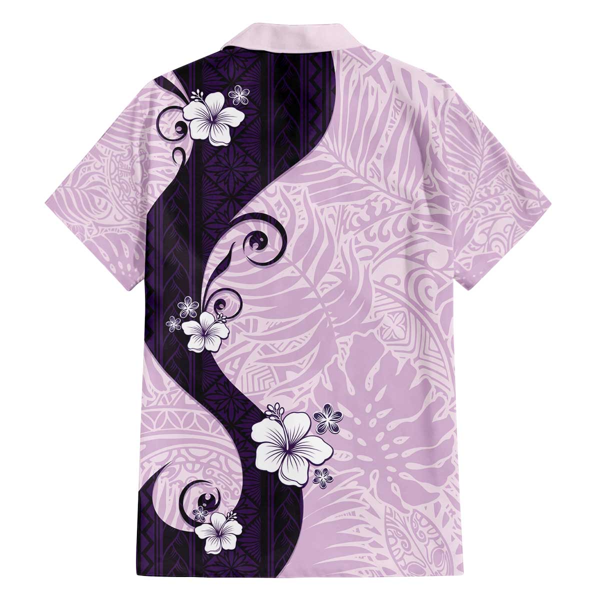 Polynesia Hibiscus Family Matching Off The Shoulder Long Sleeve Dress and Hawaiian Shirt Thistle Curve Motif - Polynesian Pride