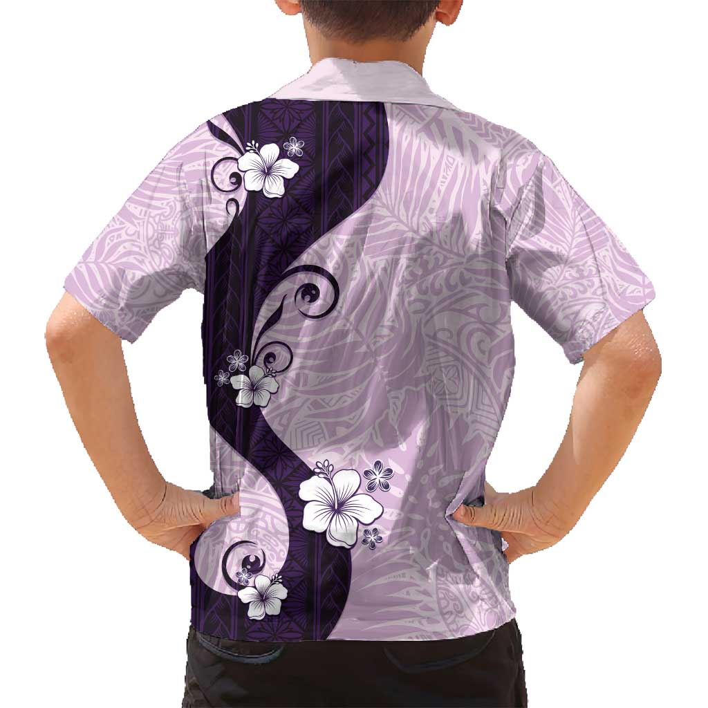 Polynesia Hibiscus Family Matching Off Shoulder Short Dress and Hawaiian Shirt Thistle Curve Motif - Polynesian Pride