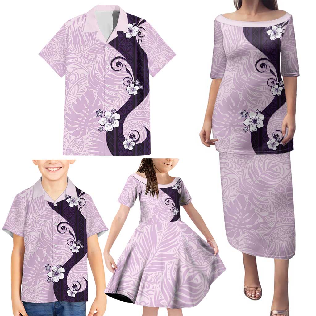 Polynesia Hibiscus Family Matching Puletasi and Hawaiian Shirt Thistle Curve Motif LT05 - Polynesian Pride