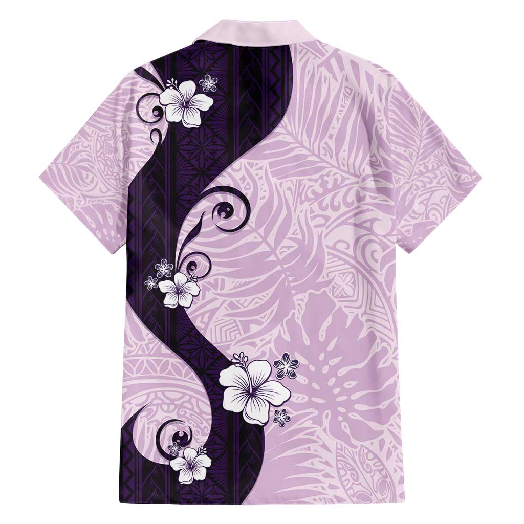 Polynesia Hibiscus Family Matching Short Sleeve Bodycon Dress and Hawaiian Shirt Thistle Curve Motif LT05 - Polynesian Pride