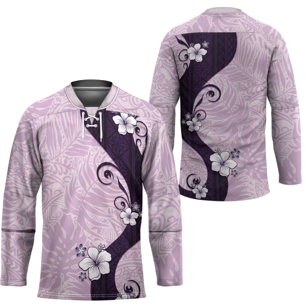 Polynesia Hibiscus Hockey Jersey Thistle Curve Motif - Polynesian Pride