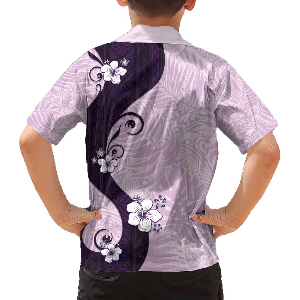 Polynesia Hibiscus Kid Hawaiian Shirt Thistle Curve Motif LT05 - Polynesian Pride