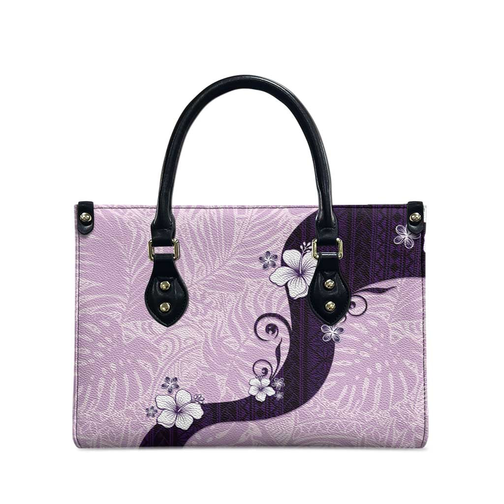 Polynesia Hibiscus Leather Bag Thistle Curve Motif - Polynesian Pride