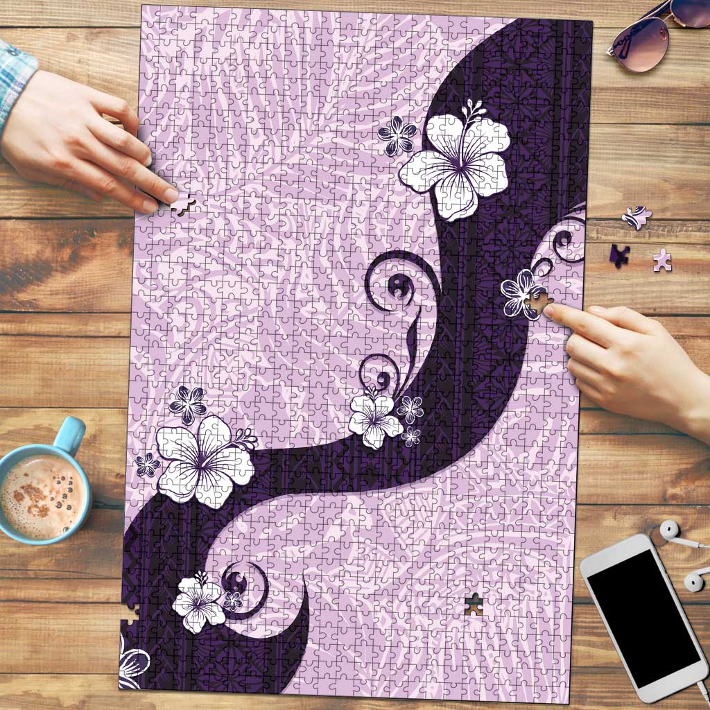 Polynesia Hibiscus Puzzle Thistle Curve Motif LT05 Purple - Polynesian Pride