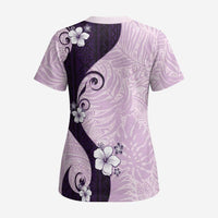 Polynesia Hibiscus Scrub Top Thistle Curve Motif - Polynesian Pride