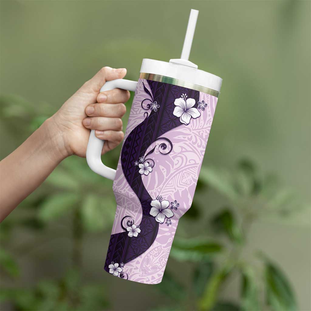 Polynesia Hibiscus Tumbler With Handle Thistle Curve Motif LT05 - Polynesian Pride