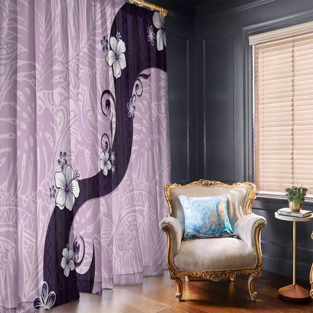 Polynesia Hibiscus Window Curtain Thistle Curve Motif LT05 - Polynesian Pride