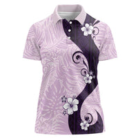 Polynesia Hibiscus Women Polo Shirt Thistle Curve Motif - Polynesian Pride