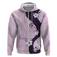 Polynesia Hibiscus Zip Hoodie Thistle Curve Motif - Polynesian Pride