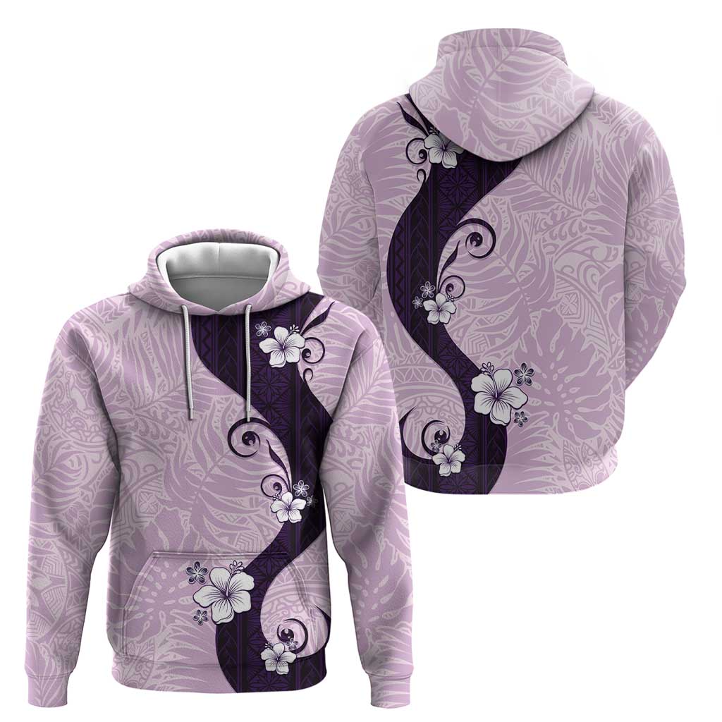Polynesia Hibiscus Zip Hoodie Thistle Curve Motif - Polynesian Pride