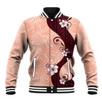 Polynesia Hibiscus Baseball Jacket Rose Bud Curve Motif - Polynesian Pride