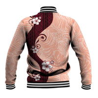 Polynesia Hibiscus Baseball Jacket Rose Bud Curve Motif - Polynesian Pride