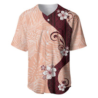 Polynesia Hibiscus Baseball Jersey Rose Bud Curve Motif LT05 Red - Polynesian Pride