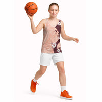 Polynesia Hibiscus Basketball Jersey Rose Bud Curve Motif - Polynesian Pride