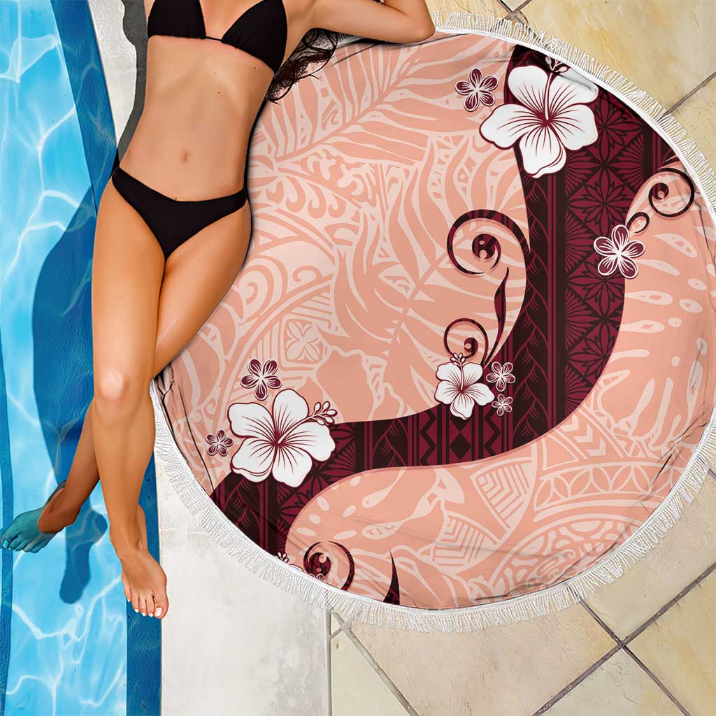 Polynesia Hibiscus Beach Blanket Rose Bud Curve Motif - Polynesian Pride