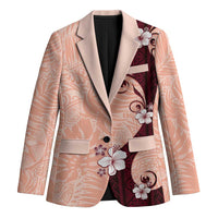 Polynesia Hibiscus Blazer Rose Bud Curve Motif LT05 Unisex Red - Polynesian Pride