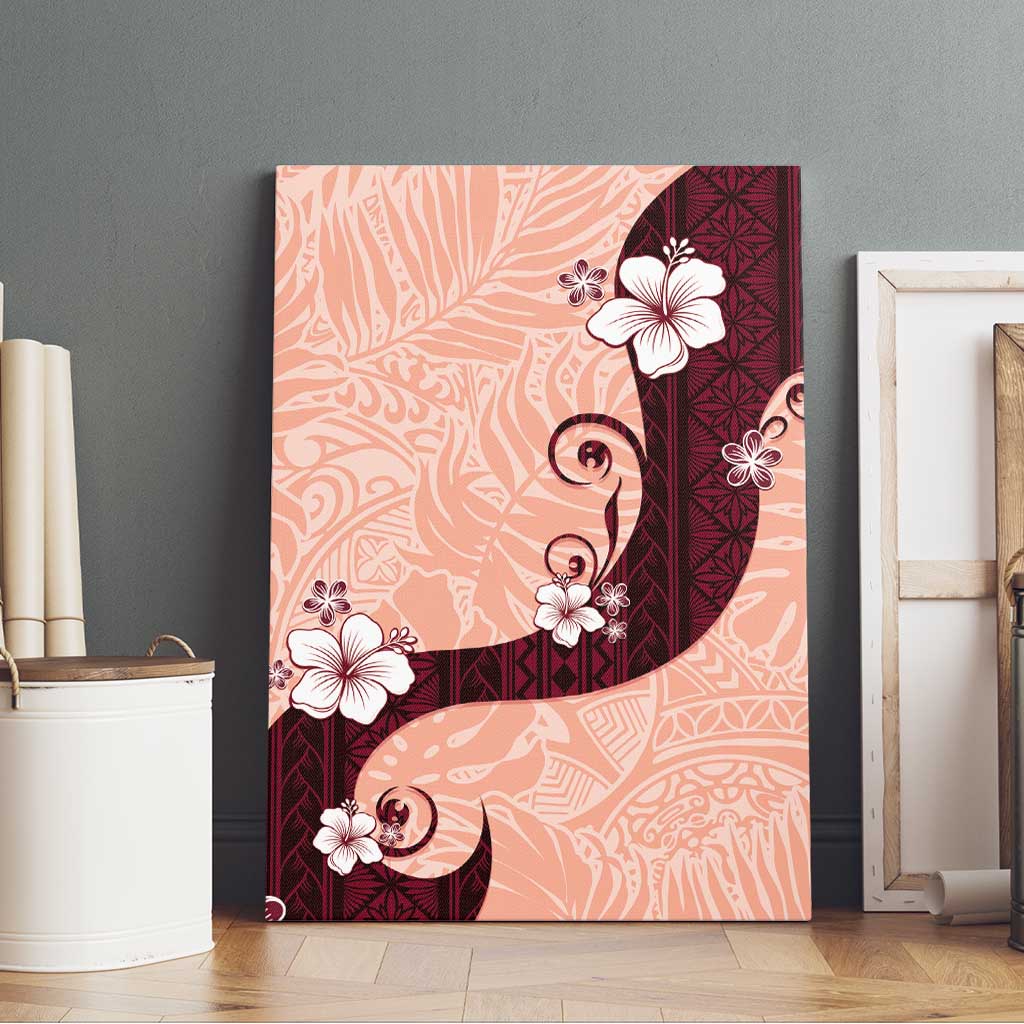 Polynesia Hibiscus Canvas Wall Art Rose Bud Curve Motif - Polynesian Pride
