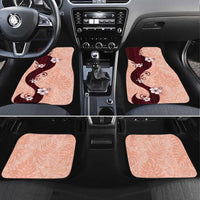 Polynesia Hibiscus Car Mats Rose Bud Curve Motif LT05 Set 4pcs Red - Polynesian Pride