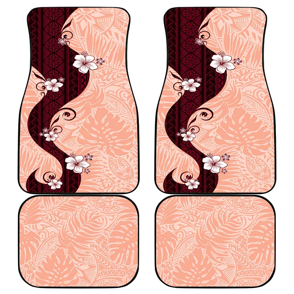 Polynesia Hibiscus Car Mats Rose Bud Curve Motif LT05 - Polynesian Pride