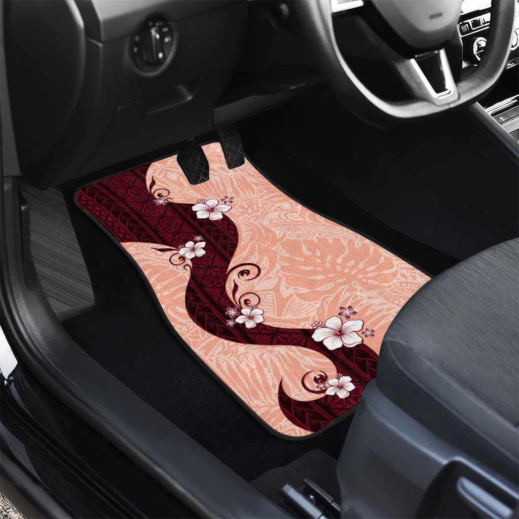 Polynesia Hibiscus Car Mats Rose Bud Curve Motif LT05 - Polynesian Pride