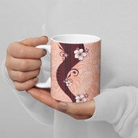 Polynesia Hibiscus Ceramic Mug Rose Bud Curve Motif - Polynesian Pride