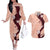 Polynesia Hibiscus Couples Matching Off The Shoulder Long Sleeve Dress and Hawaiian Shirt Rose Bud Curve Motif - Polynesian Pride