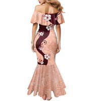 Polynesia Hibiscus Family Matching Mermaid Dress and Hawaiian Shirt Rose Bud Curve Motif LT05 - Polynesian Pride