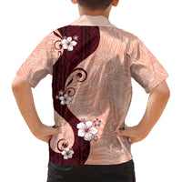 Polynesia Hibiscus Family Matching Off The Shoulder Long Sleeve Dress and Hawaiian Shirt Rose Bud Curve Motif - Polynesian Pride
