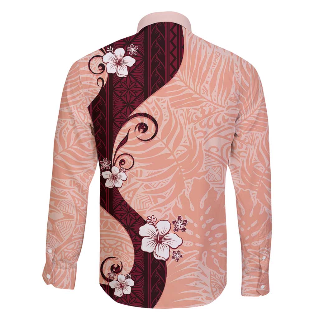 Polynesia Hibiscus Family Matching Off Shoulder Maxi Dress and Hawaiian Shirt Rose Bud Curve Motif LT05 - Polynesian Pride