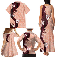 Polynesia Hibiscus Family Matching Tank Maxi Dress and Hawaiian Shirt Rose Bud Curve Motif LT05 - Polynesian Pride