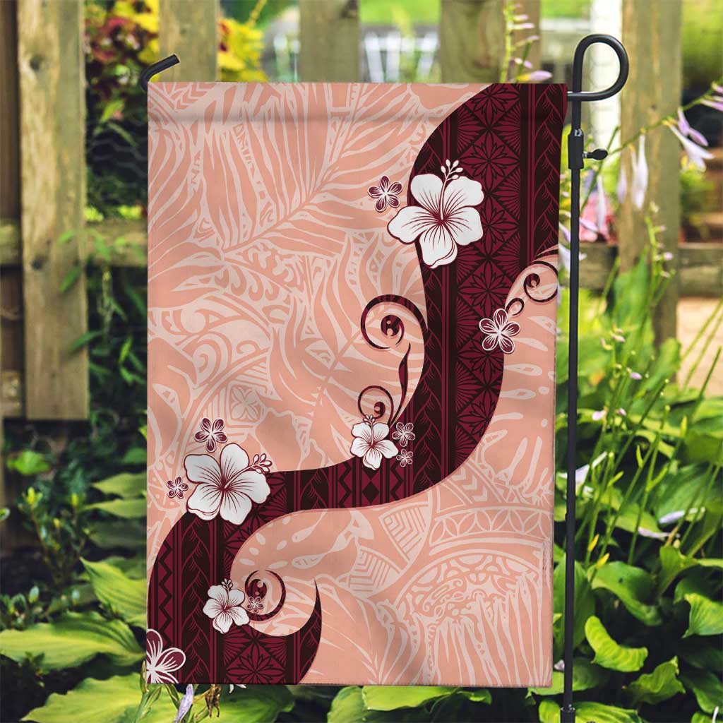 Polynesia Hibiscus Garden Flag Rose Bud Curve Motif - Polynesian Pride