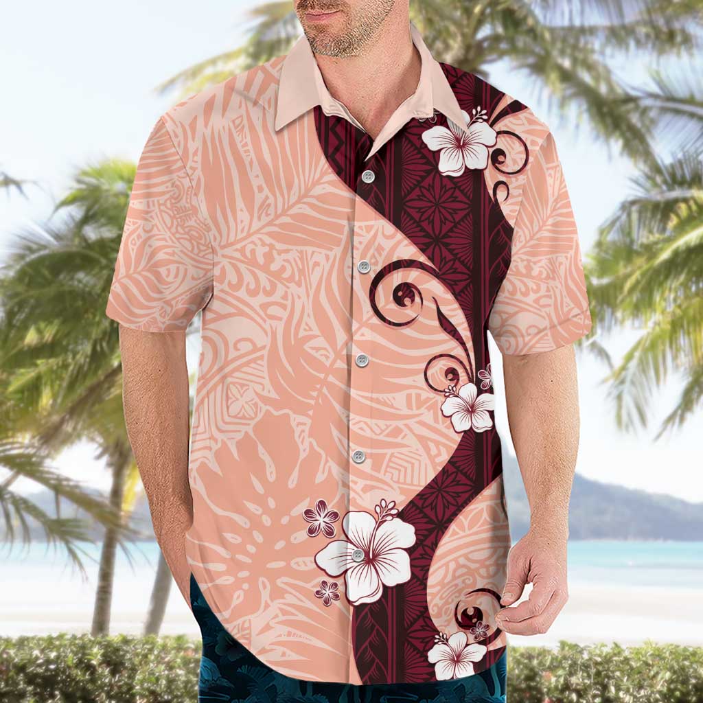 Polynesia Hibiscus Hawaiian Shirt Rose Bud Curve Motif - Polynesian Pride
