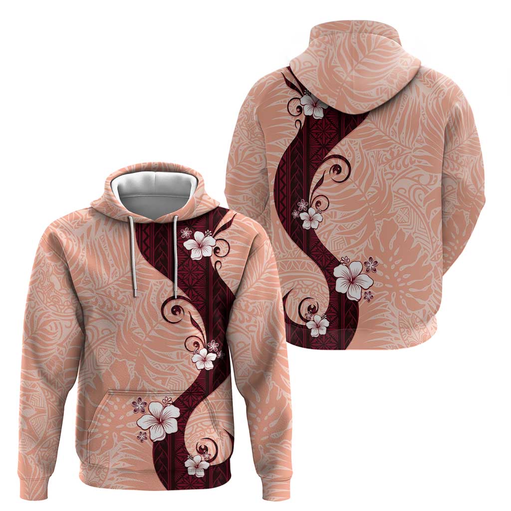 Polynesia Hibiscus Hoodie Rose Bud Curve Motif - Polynesian Pride