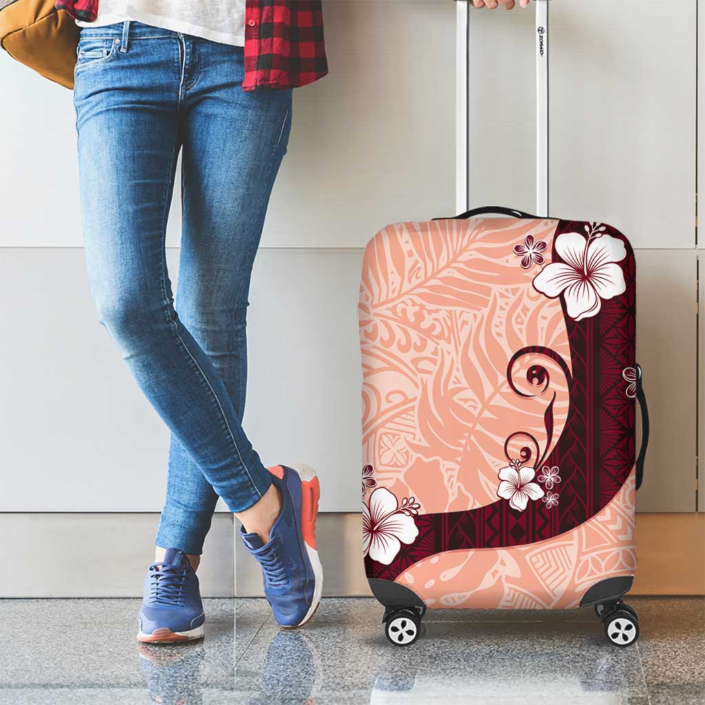 Polynesia Hibiscus Luggage Cover Rose Bud Curve Motif - Polynesian Pride