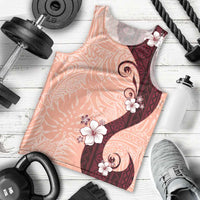 Polynesia Hibiscus Men Tank Top Rose Bud Curve Motif - Polynesian Pride