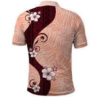Polynesia Hibiscus Polo Shirt Rose Bud Curve Motif - Polynesian Pride
