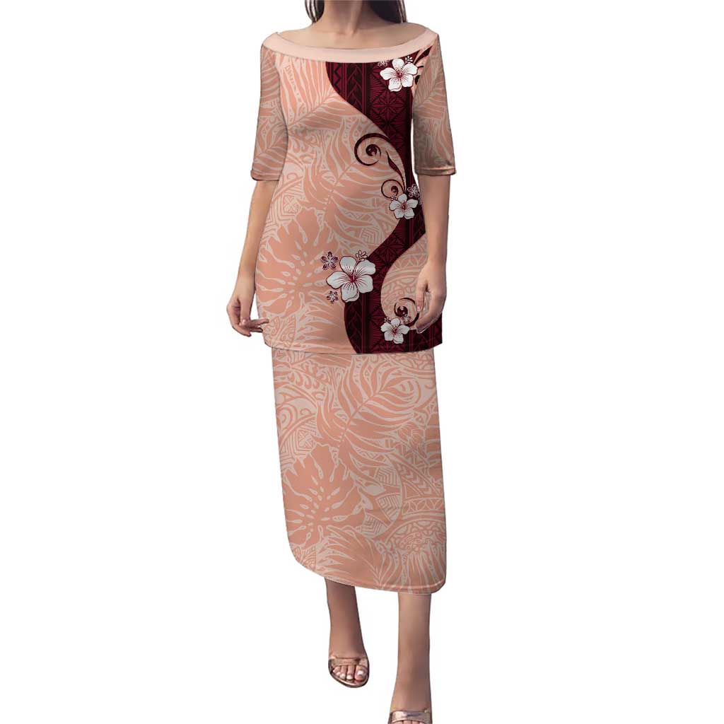 Polynesia Hibiscus Puletasi Rose Bud Curve Motif - Polynesian Pride