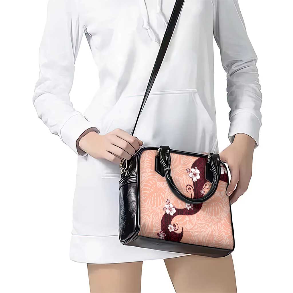 Polynesia Hibiscus Shoulder Handbag Rose Bud Curve Motif - Polynesian Pride